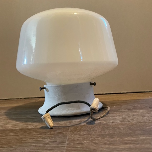 Vintage Milk Glass Mushroom Ceiling Light Fixture Shade - Picture 4 of 8